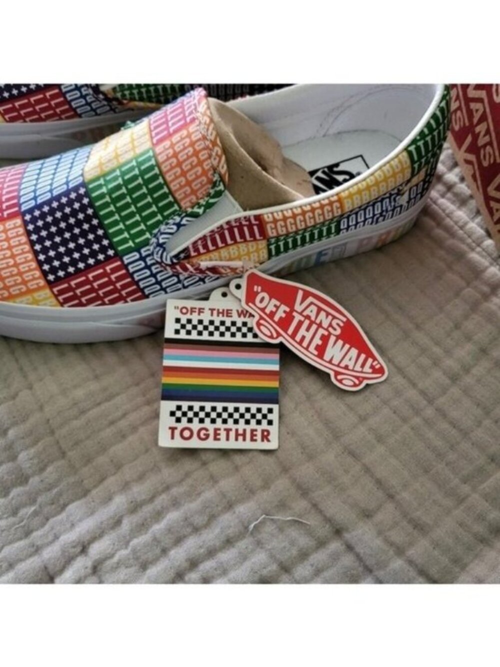 VANS Classic Slip On Men 10.5 Pride LGBTQ+ Multicolor Rainbow Classic 072026 - Picture 2 of 10